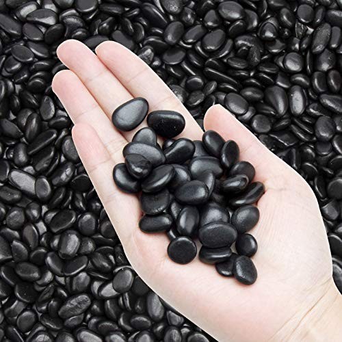 Black decorative pebbles - black,