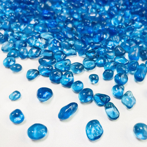 Blue glass stones 85lb 385g - glass, stones,